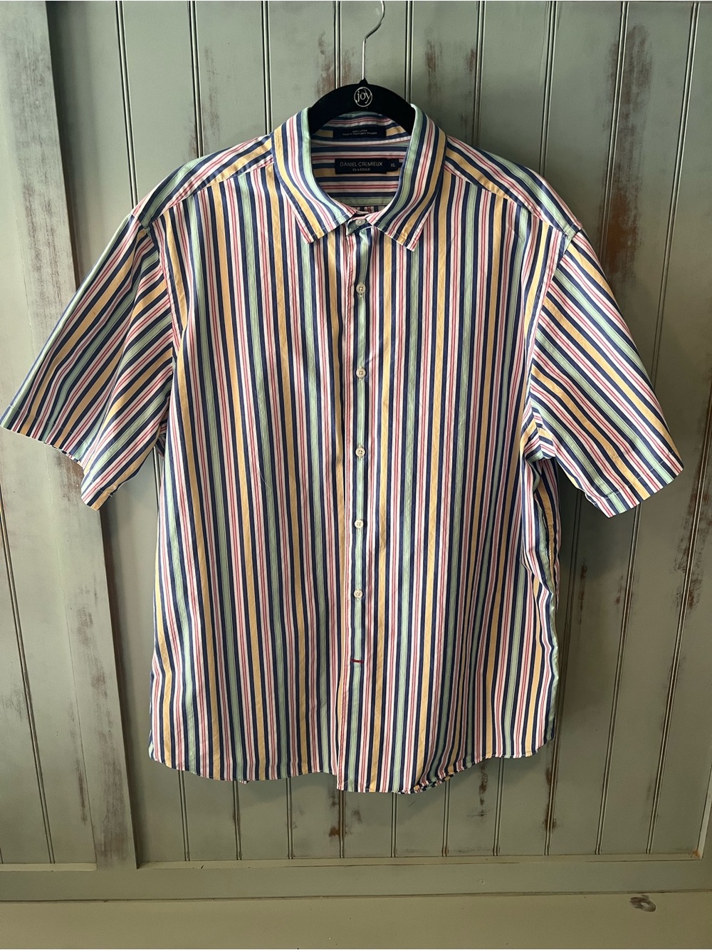 Daniel Cremieux Classic Short-Sleeve Multi-Stripe Button-Down. Size XL
